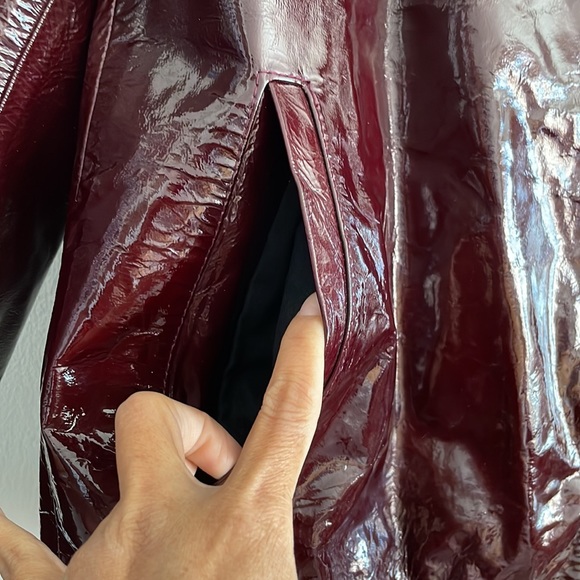 Vintage GianFranco Ferre Patent Leather Burgundy Jacket - Picture 6 of 9